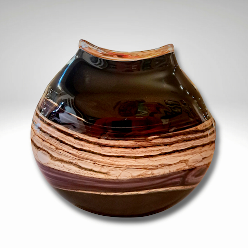 GBG-052 Flat Vase Onyx and Purple $625 at Hunter Wolff Gallery